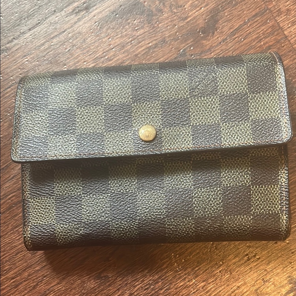Louis Vuitton Checkered Damier Ebene Wallet